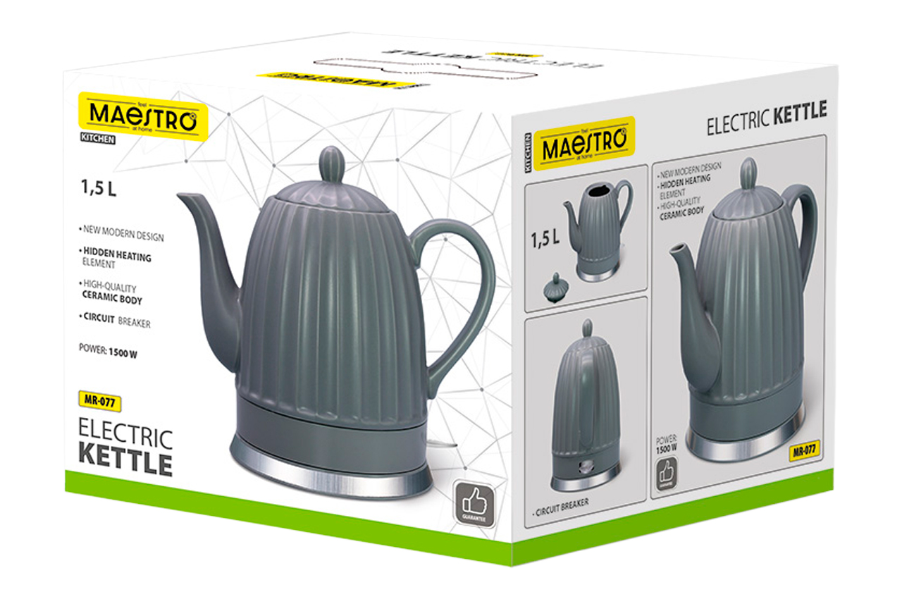 Електрочайник керамічний Maestro 1.5л (MR-077)