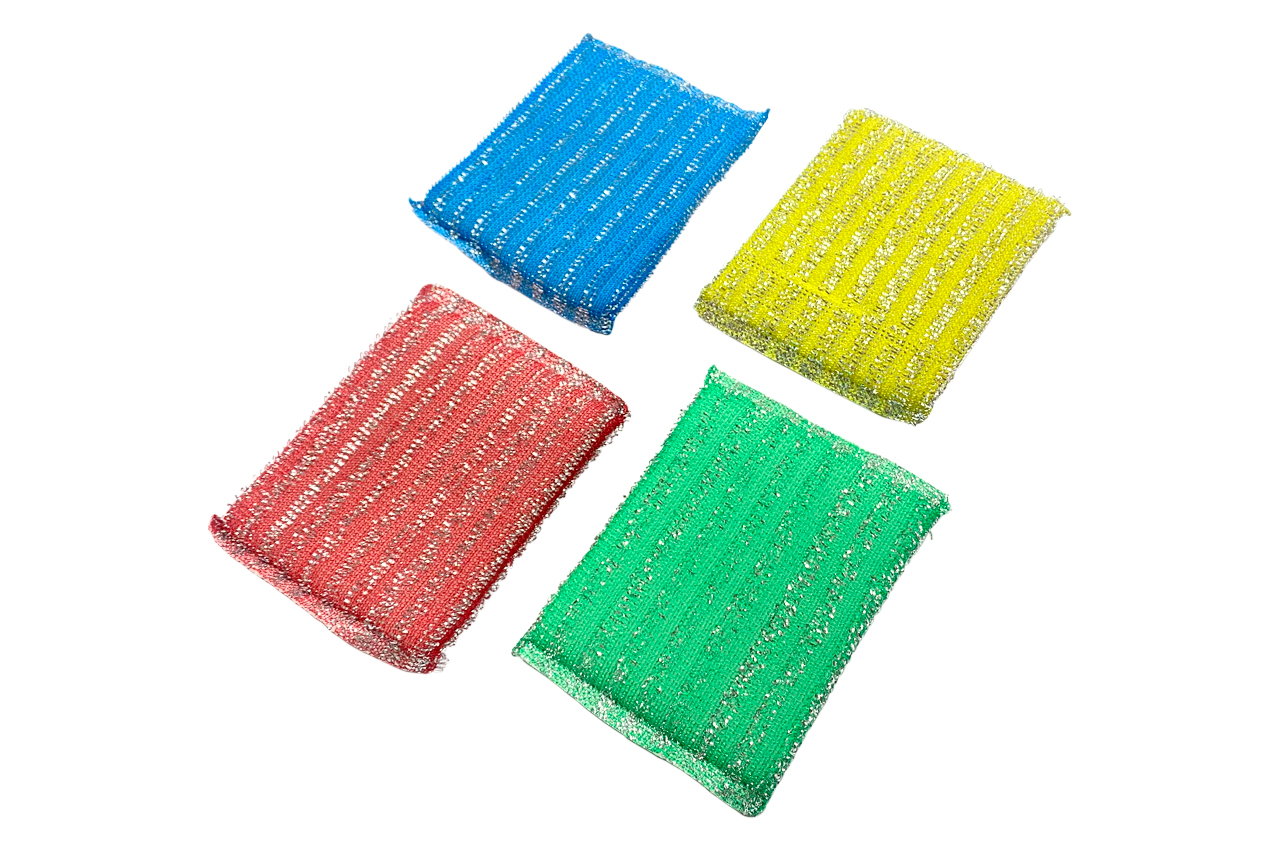 Губка для миття посуду та прибирання абразивна 120×80×10мм (4шт) (123914)
