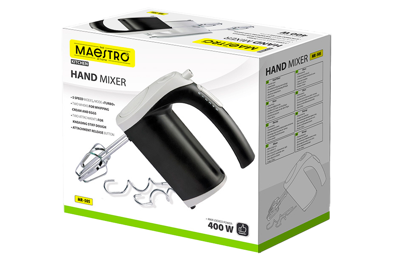 Міксер ручний Maestro 400Вт чорний (MR-505-BLACK)
