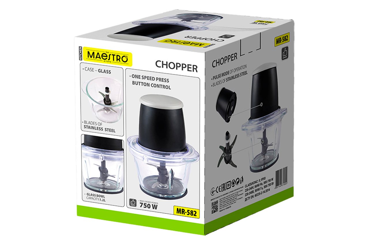 Подрібнювач Maestro 750Вт x 1200мл (MR-582)