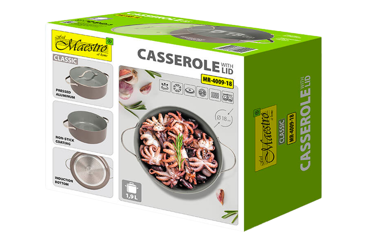 Каструля антипригарна Maestro 180мм x 1.9л Ceramic (MR-4009-18)