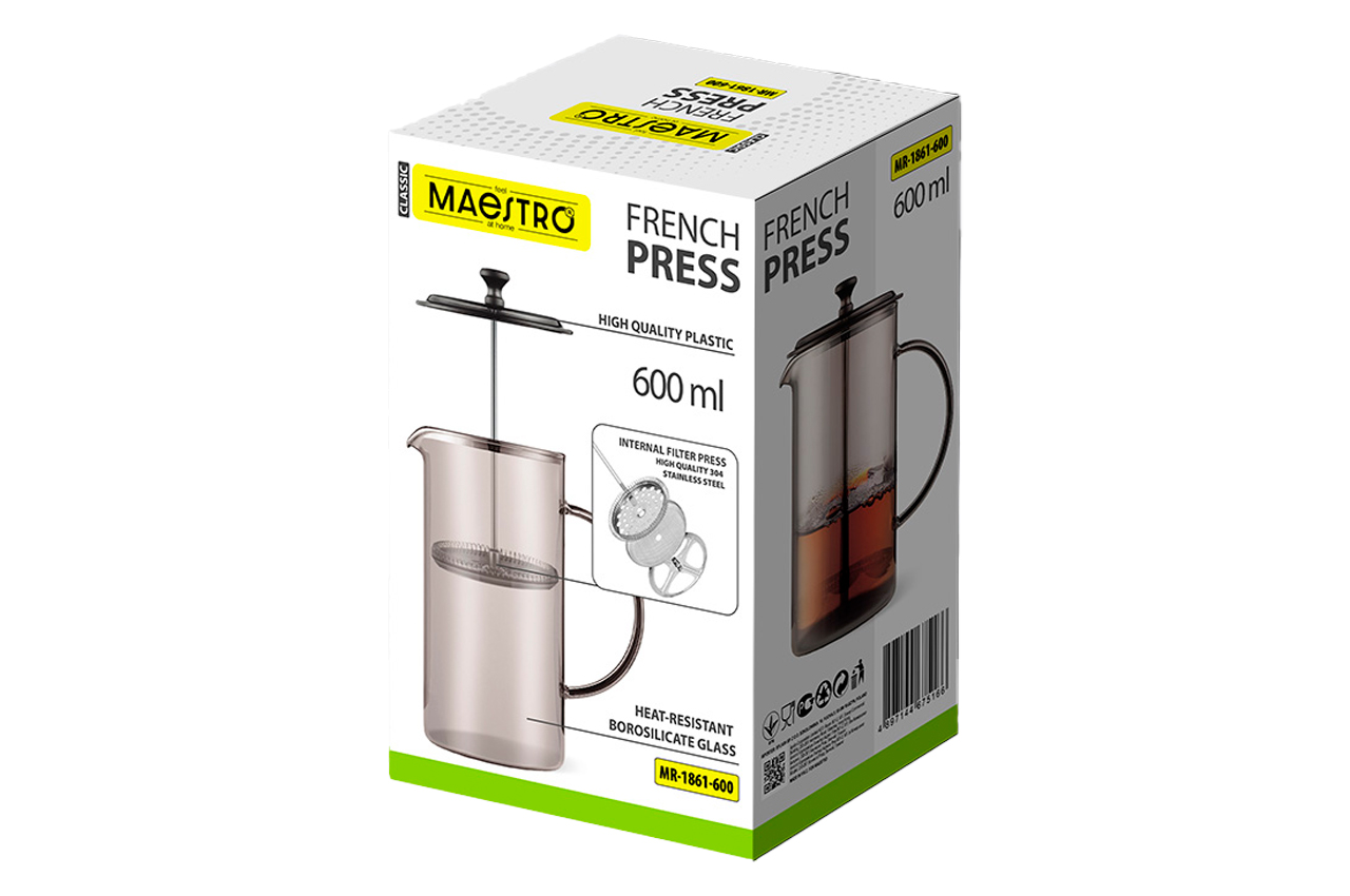 Френч-прес Maestro 600мл скло (MR-1861-600)