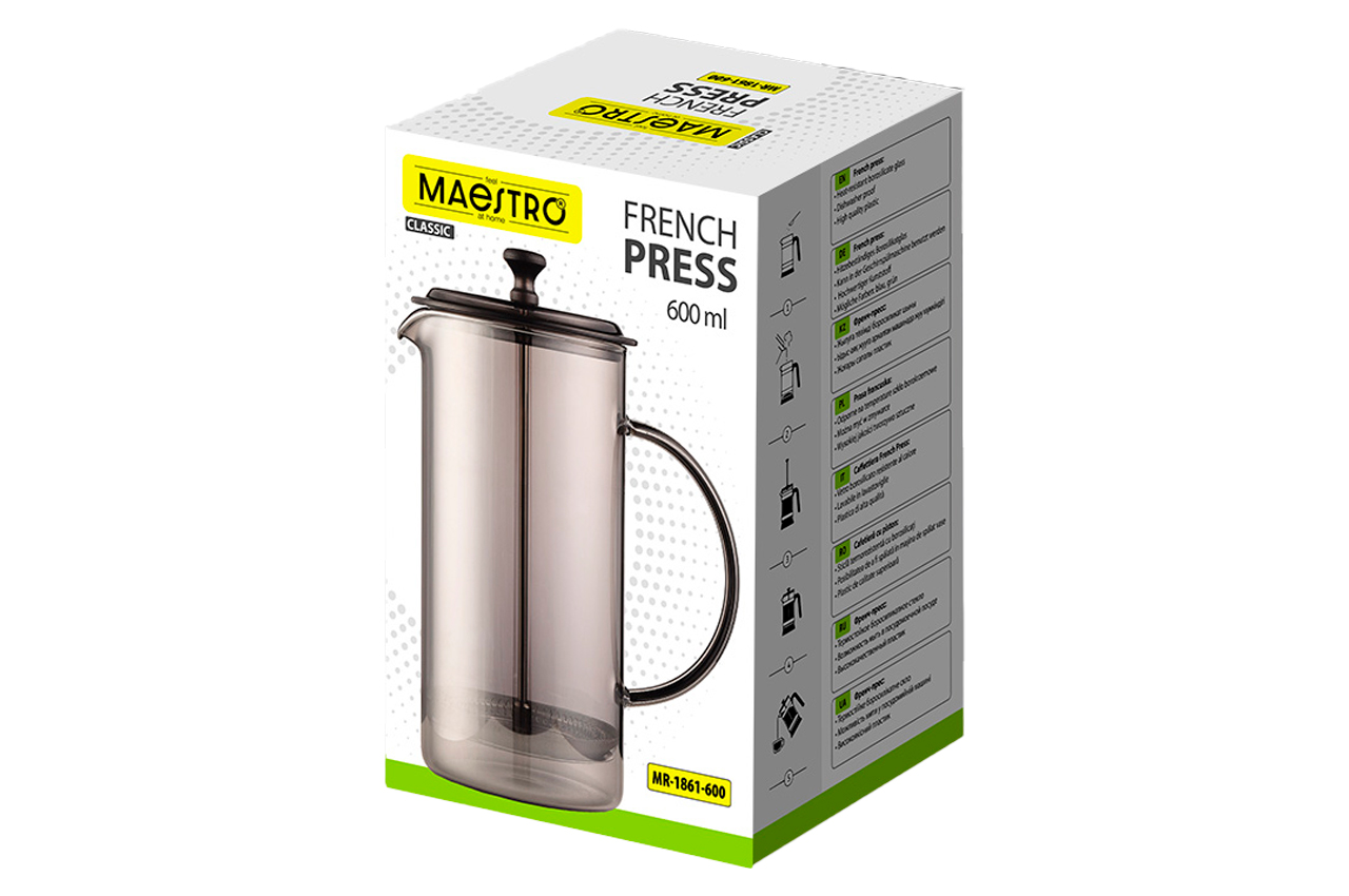 Френч-прес Maestro 600мл скло (MR-1861-600)