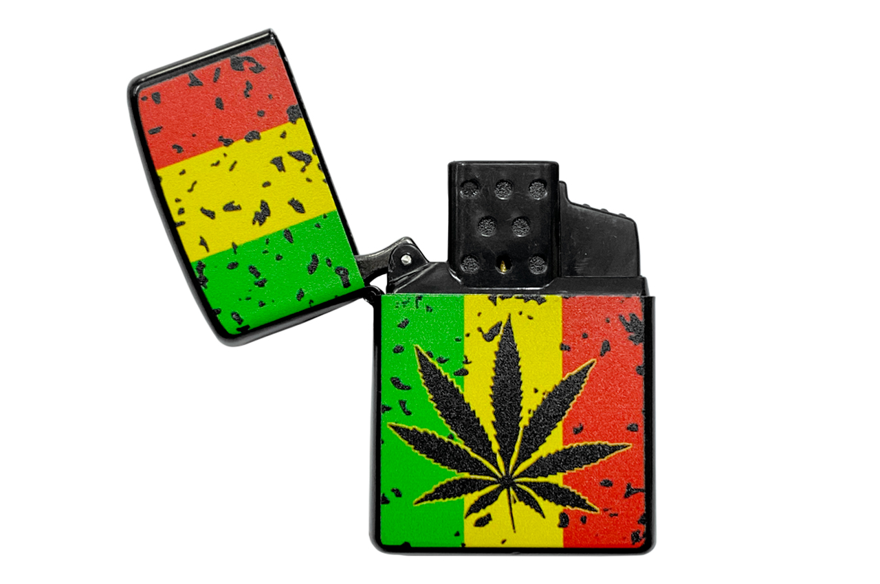 Запальничка з п'єзопідпалом турбо Piezo Cannabis (AT-232)