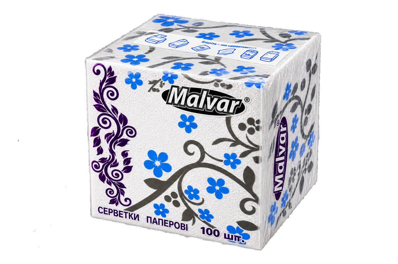 Серветка паперова Malvar "САКУРА" (100шт) (7530120С)