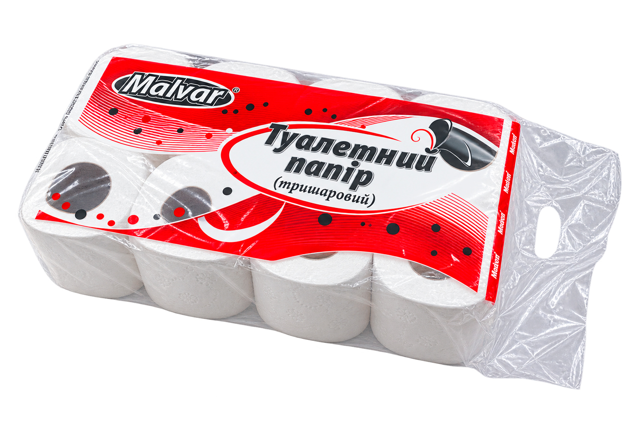 Туалетний папір Malvar (98мм) 3-х шаровий (8шт) (1460760)