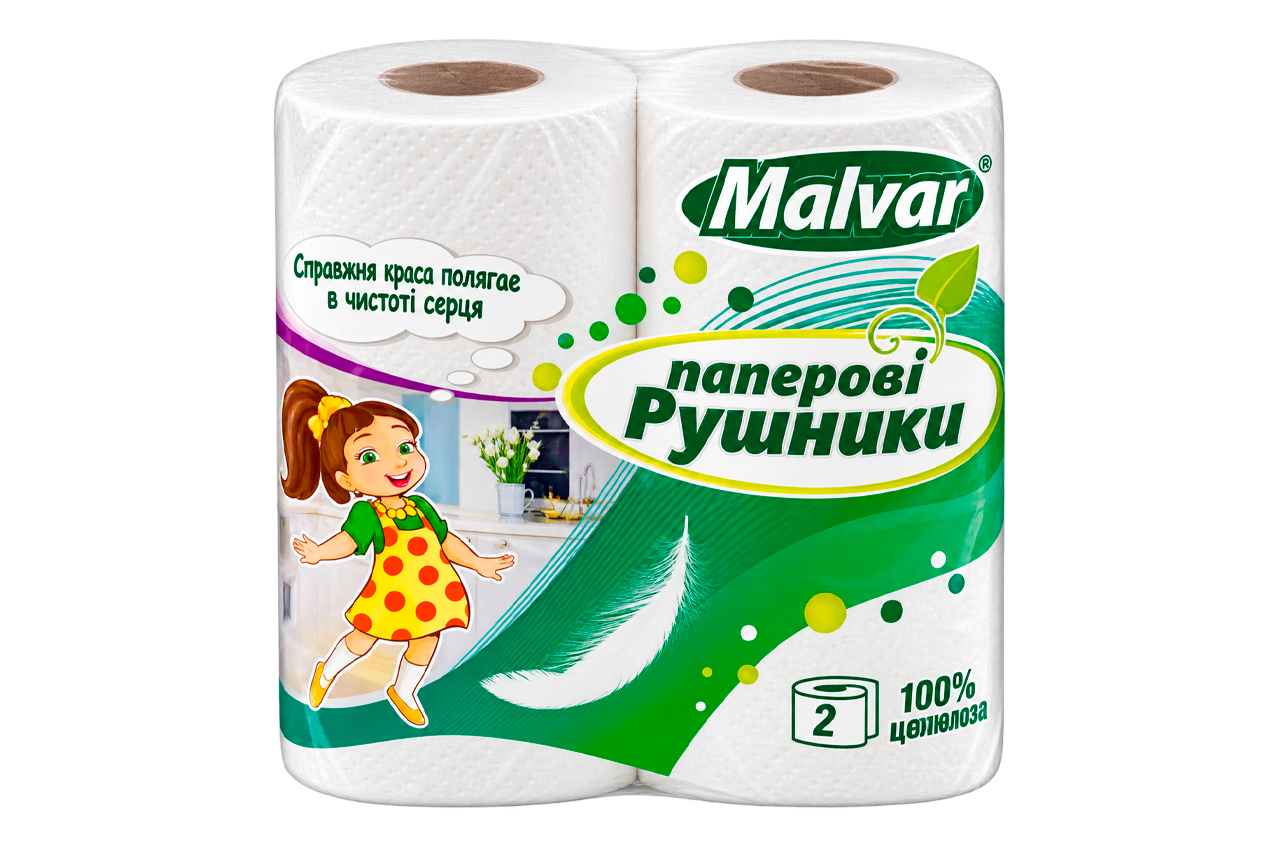 Паперові рушники Malvar 2-х шарові висота 225мм "ДІВЧИНКА" (2шт) (1460111)